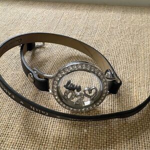 Black Leather O2 Wrap Bracelet